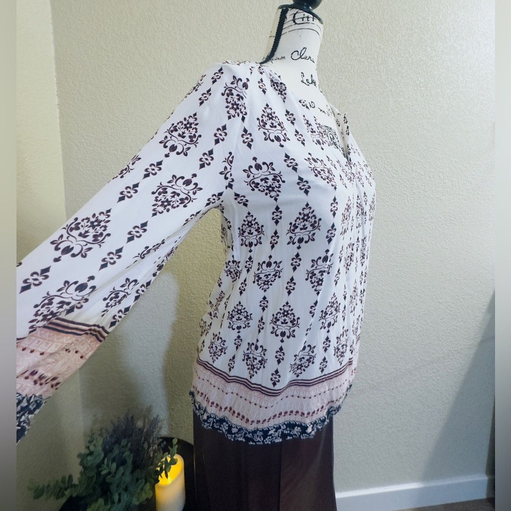 Artisan Ny Boho Romantic Floral Patterned Shirt - XL